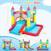 Bounce House for Kids 3-6, with Slide & Ball Pit & Hoop, 5-in-1 Small Indoor Outdoor Inflatable Bouncy Castle, Toddler Jump House for Backyard Family Home Birthday Party, Includes 370W Blower view 2