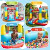 Bounce House for Kids 3-6, with Slide & Ball Pit & Hoop, 5-in-1 Small Indoor Outdoor Inflatable Bouncy Castle, Toddler Jump House for Backyard Family Home Birthday Party, Includes 370W Blower view 3