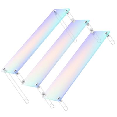 SUPVOX Acrylic Display Stand 3-Tier Multipurpose Display Rack for Collectible Figures Models with Iridescent Design 30Cm for Collectors and Desktop Organization