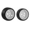 2PCS Big + 2PCS Small Rubber RC Wheel Tire Tyre Hex Hub 17mm RC Replacement Parts for ARRMA 1/7 Felony FSR GT RC Car (White) view 2