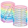 Landical 20 Pcs Cross Bracelets and Jesus Loves You Bracelet Bulk Handmade Elastic Colorful Polymer Clay Beaded Christian Bracelet for Kids VBS Confirmation Gifts Religious Jesus Wristbands(Macaron) view 1