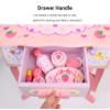 HUAIPU Wooden Princess Vanity Set,Pretend Play Dresser with Rotating Mirror & Storage,Kids Makeup Table,Toys Girls' Holiday Birthday Gift Simulation Dressing Table Dresser,A view 4