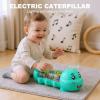 Caterpillar Design Tummy Time Toy, New Crawling Caterpillar Interactive Toy with Light & Music Musical Light Up, Moving Caterpillar Baby Toy, Push and Pull Toys Birthday Gifts for Kids (2pcs) view 4