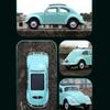 1:16 Retro RC Car D62MINI, Classic Beetle-Style Remote Control Vehicle with LED Lights, Smooth Driving & 30 Min Playtime for Adult Hobbyists Blue-3 Batteries view 2