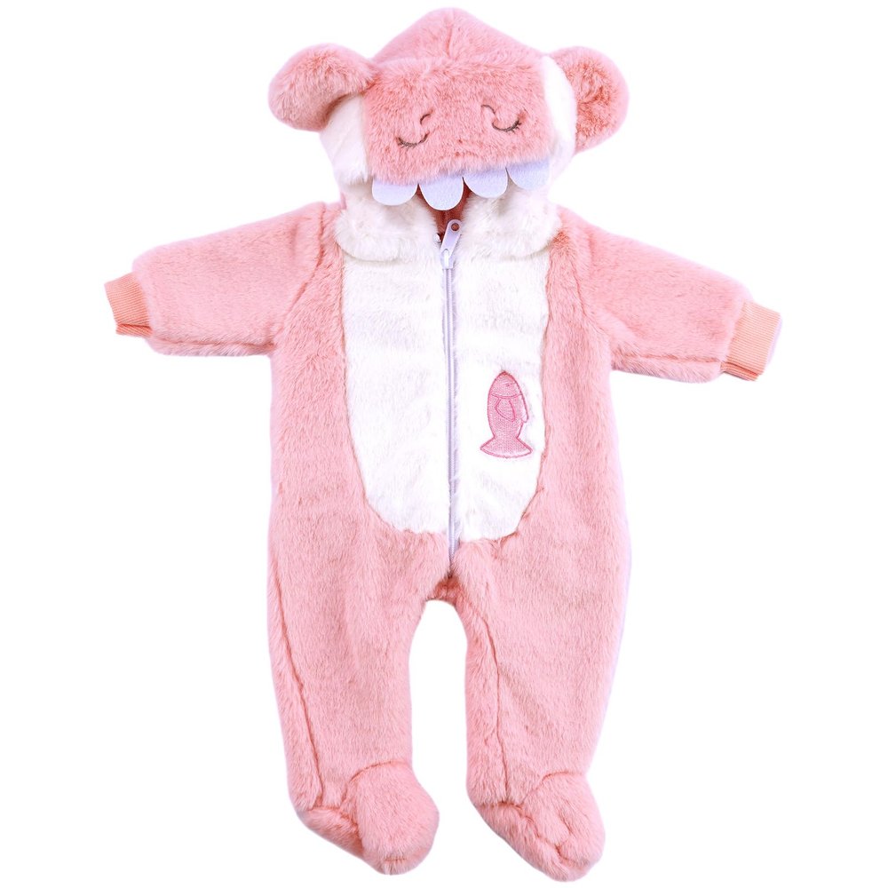 BABESIDE Reborn Baby Doll Clothes Set for 17-22 Inch Babydolls Cute Shark Hoodie Dolls Onesie for Lifelike Reborn Baby Doll Accessories, Pink