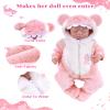 BABESIDE Reborn Baby Doll Clothes Set for 17-22 Inch Babydolls  Cute Shark Hoodie Dolls Onesie for Lifelike Reborn Baby Doll Accessories, Pink view 2