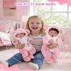 BABESIDE Reborn Baby Doll Clothes Set for 17-22 Inch Babydolls  Cute Shark Hoodie Dolls Onesie for Lifelike Reborn Baby Doll Accessories, Pink view 3