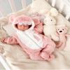 BABESIDE Reborn Baby Doll Clothes Set for 17-22 Inch Babydolls  Cute Shark Hoodie Dolls Onesie for Lifelike Reborn Baby Doll Accessories, Pink view 4