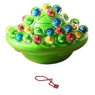 HFLWYWD Marble Balance Board Game  60 Colorful Glass Marbles with Built-in Storage, Fun Board Games for Kids & Adults, Exciting Party Game for 1-4 Players for Kids Ages 7-8-14 (Green)