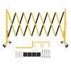 11FT Heavy-Duty Steel Retractable Safety Barrier | Foldable Traffic Fence with Lockable Casters for Crowd Control, Parking Lot, Warehouse, Factory & Construction Site view 1