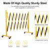 11FT Heavy-Duty Steel Retractable Safety Barrier | Foldable Traffic Fence with Lockable Casters for Crowd Control, Parking Lot, Warehouse, Factory & Construction Site view 2