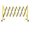 11FT Heavy-Duty Steel Retractable Safety Barrier | Foldable Traffic Fence with Lockable Casters for Crowd Control, Parking Lot, Warehouse, Factory & Construction Site view 3