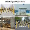 11FT Heavy-Duty Steel Retractable Safety Barrier | Foldable Traffic Fence with Lockable Casters for Crowd Control, Parking Lot, Warehouse, Factory & Construction Site view 4