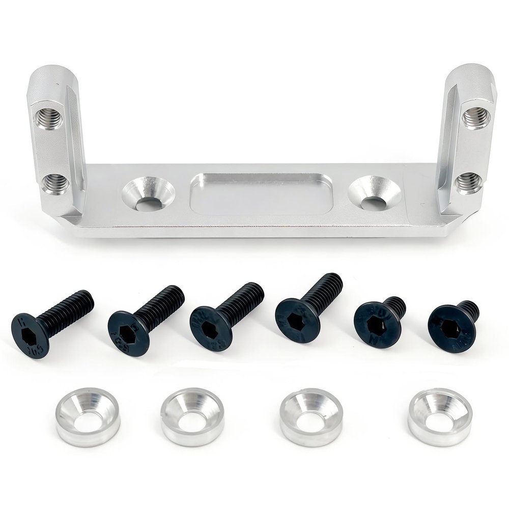 Aluminum Alloy Servo Mount Bracket for 1/10 RC Crawler Portal Axle, CNC Machined Upgrade (Silver)