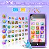MOMILLA Kids Toys Smart Phone for Girls, 3.97 Touchscreen Dual Cameras with 45+ Stickers, 220+ Games & 16GB Storage, Birthday Gifts for Kids Age 3-10, Educational Mini Toddler Play Phone Toy view 2