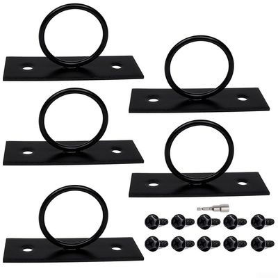 5 Pack 2 Inch Stainless Steel Rope Support Holders for Drop Ring Brackets with Black Coating, Includes Screws, Ideal-for Outdoor Railings, Docks, Decks, and Garden Decoration