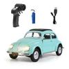1:16 Retro RC Car D62MINI, Classic Beetle-Style Remote Control Vehicle with LED Lights, Smooth Driving & 30 Min Playtime for Adult Hobbyists Blue view 1