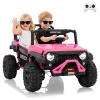 24V Ride on Car for Big Kids, 2 Seater UTV Electric Vehicle with Remote Control, 4WD Kids Ride on Truck, Spring Suspension, LED Lights, Dual Storage, 3 Speeds, Music, Parent Safety Brake view 1