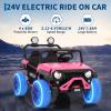 24V Ride on Car for Big Kids, 2 Seater UTV Electric Vehicle with Remote Control, 4WD Kids Ride on Truck, Spring Suspension, LED Lights, Dual Storage, 3 Speeds, Music, Parent Safety Brake view 4