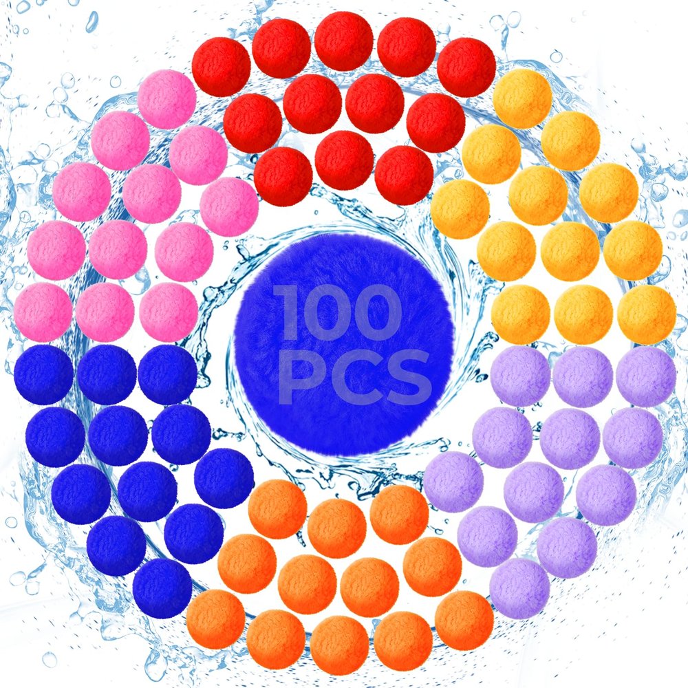 100 Pack Reusable Water Balls, Reusable Water Balloons for Outdoor Toys Games, Quick-Fill Summer Water Toys Ball for Kids Adults Boys Girls Pool Parties