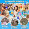 100 Pack Reusable Water Balls, Reusable Water Balloons for Outdoor Toys Games, Quick-Fill Summer Water Toys Ball for Kids Adults Boys Girls Pool Parties view 2