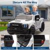24V Ride on Truck for Big Kids, 2 Seater Kids Ride on Truck Car w/Remote Control, Toddler Electric Car w/LED Lights, Bluetooth, Spacious Truck Bed, 3 Speed, Suspension, White view 4