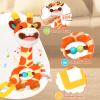 Baby Soft Squeak Teether Toy 0-12 Months - BPA-Free Plush Sensory Toy with Gentle Squeaker, Safe Hand Grip & Teething Relief for Newborns, Portable Baby Shower Gift (Orange Giraffe) view 3