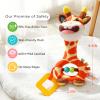 Baby Soft Squeak Teether Toy 0-12 Months - BPA-Free Plush Sensory Toy with Gentle Squeaker, Safe Hand Grip & Teething Relief for Newborns, Portable Baby Shower Gift (Orange Giraffe) view 4