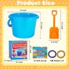 BeneFine 12 Pack Sand Buckets and Shovels for Kids 7.48 Inches | Beach and Sand Toys at The Beach | Use for Sand Molds at The Sandbox -12 Pail and 12 Shovel with Postcards Ribbons Set view 2