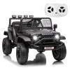 12V Kids Electric Ride on Truck Car w/Parent Remote Control, 3 Speeds 5MPH Max Speed, Spring Suspension, LED Lights, Music, Salfty Belts Kids Electric Ride on Car As a Gift view 1