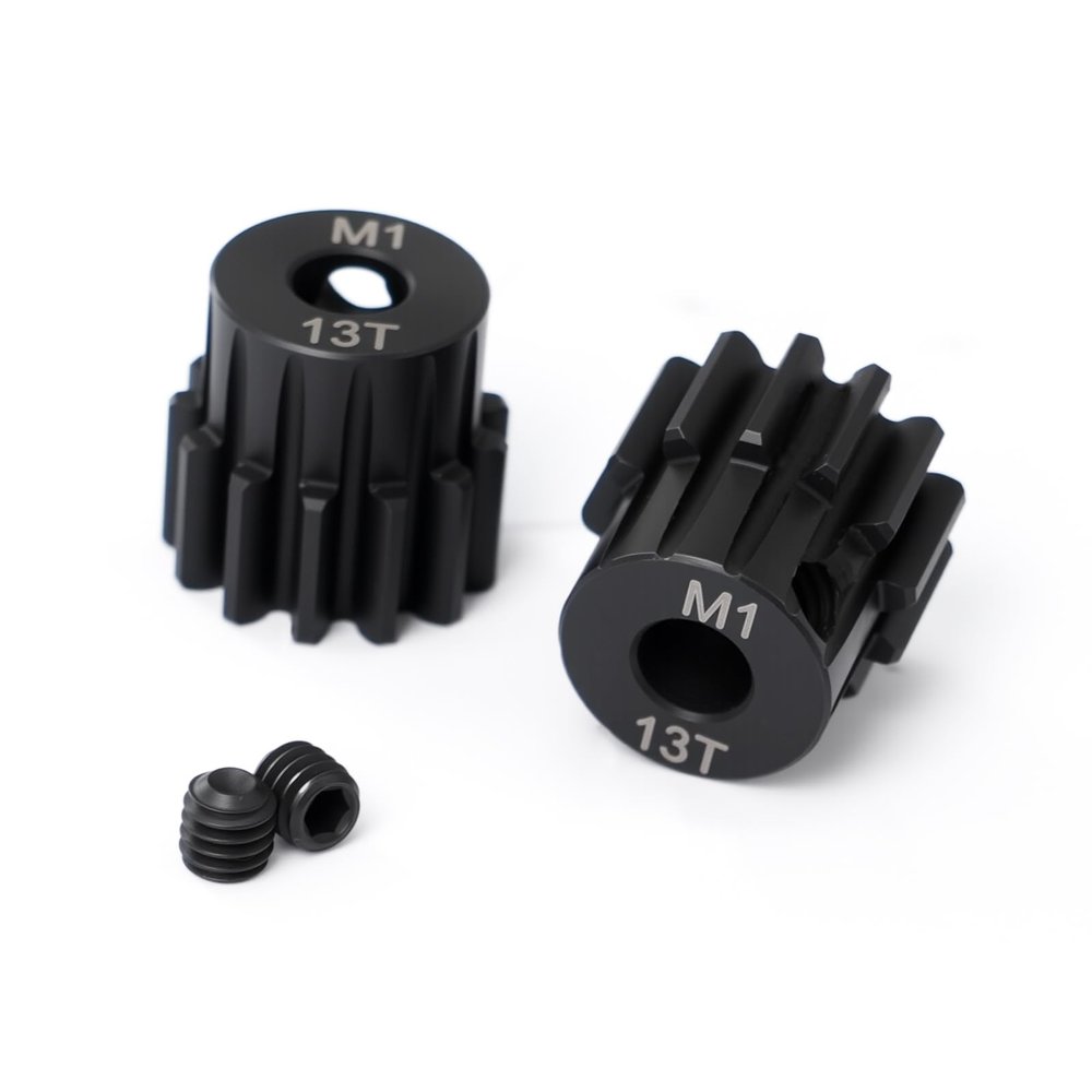 BENMAZ 2Pcs Hardened Steel 13T Pinion Gear (1.0 Mod) 5 mm Bore for 1/8 Sledge 5mm Shaft,Replace 6483X Upgrade Part