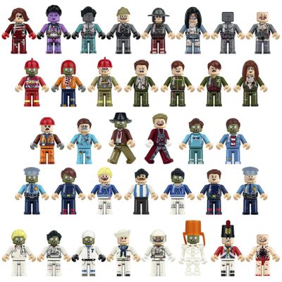 econoLED Minifigures, 36PCS Zombie Mini People Figurines, Horror Movable Building Bricks Minifigs, Easter Egg Stocking Stuffers Christmas Halloween Birthday Party Favors, Gift for Kids Boys Girls