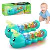 Caterpillar Design Tummy Time Toy, New Crawling Caterpillar Interactive Toy with Light & Music Musical Light Up, Moving Caterpillar Baby Toy, Push and Pull Toys Birthday Gifts for Kids (Green-2pcs) view 1
