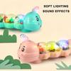 Caterpillar Design Tummy Time Toy, New Crawling Caterpillar Interactive Toy with Light & Music Musical Light Up, Moving Caterpillar Baby Toy, Push and Pull Toys Birthday Gifts for Kids (Green-2pcs) view 2