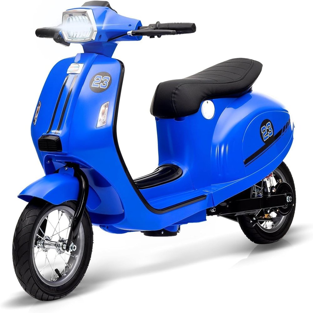 24V 350w Kids Electric Motorcycle with Seat for Big Kids Ages 8-14, Dual Driving Modes, Twist Throttle, Rear Brake & LED Light, Powerful Ride-on Toy for Boys and Girls