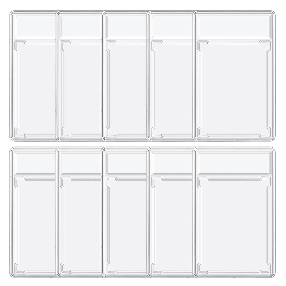 10 Pack Acrylic Card Case Holder Protectors for Graded Slab & Trading Cards - Magnetic Sports Card Protectors with Label Position for Baseball, Game, Standard Collectible Cards