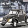 1:16 Retro RC Car D62MINI, Classic Beetle-Style Remote Control Vehicle with LED Lights, Smooth Driving & 30 Min Playtime for Adult Hobbyists Black-2 Batteries view 3