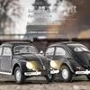 1:16 Retro RC Car D62MINI, Classic Beetle-Style Remote Control Vehicle with LED Lights, Smooth Driving & 30 Min Playtime for Adult Hobbyists Black-2 Batteries view 4