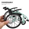Kisangel 2 Sets Doll Wheelchair and Crutches Playset, Miniature Wheelchair Crutch Models for Dollhouse 6 Inch Dolls Collectibles Decor view 3