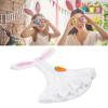 Fauitay Easter Bunny Outfit for Goose,Lawn Goose Clothing Plush Cute Long Ear Easter Bunny Outfit for White Rosy view 3