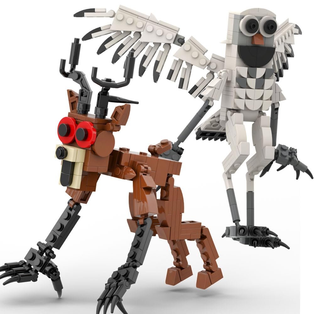 99 Forest Nights Adventure Blocks-478PCS Deer & Owl Gothic Building Blocks, Desk Ornament & Collectible Gift for Boys Girls & Fans (A)