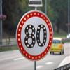 24" LED Flashing Solar Powered Speed Limit 20/30/40/50/60/80 Sign Sign in Traffic Road Highway (80) view 1