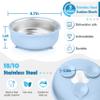 HaWare Baby Bowls with Suction, Stainless Steel Toddler Bowl with Removable Silicone Sleeve, Non-Slip Child Food Bowl with Silicone Suction, Unbreakable Kids Bowls for Feeding, Blue+Green+Grey, 3 Pack view 2
