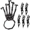 Cndiyald Skeleton Hand Bracelet with 5 Movable Rings, Gothic Punk Jewelry for Halloween Cosplay & Parties, Black view 1