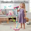 Kids Karaoke Machine with Adjustable Stand and Colorful Lights, Single/Double Microphone Karaoke Toys Standing Singing Machine Party Supplies for Home & School (Pink Double Mic) view 3