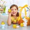 DECHOUS 12Pcs Golden Easter Eggs Fillable Easter Baskets Stuffers Plastic Eggs for Hunt Game, Spring Festive Party Favor, Classroom Prizes, 2.4 Inch view 2