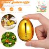 DECHOUS 12Pcs Golden Easter Eggs Fillable Easter Baskets Stuffers Plastic Eggs for Hunt Game, Spring Festive Party Favor, Classroom Prizes, 2.4 Inch view 3
