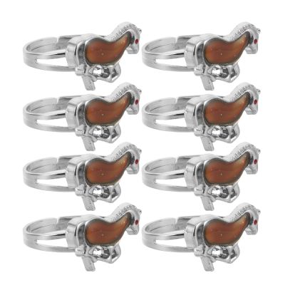 LOGOFUN 8pcs Cute Horse Color Changing Mood Rings Adjustable Animal Costume Jewelry for Party Supplies