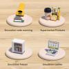 ariarly Cash Register Playset for Teen Toy Coffee Maker Machine Simulated Supermarket Toy Pretend Coffee Maker Fridge Refrigerator Barcode Scanner Playset view 2