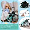 Kisangel Doll Wheelchair and Crutches Playset, Dollhouse Folding Miniature Wheelchair Model for Most 6 Inch Dolls Mini Prop Collectible Decor view 4